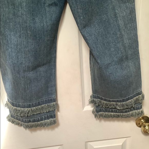 NWTS MIchael Kors nice blue Jeans with fringe. Size 16 front and back pockets - Picture 6 of 8